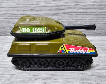 Buddy L de los años 70, tanque militar de metal del ejército HQ 44929 Buddy-L