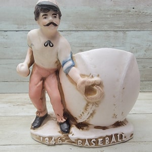 1950s Ceramic Baseball Player Plant Holder NAPCOWARE Japan