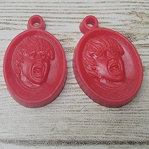 1960s RARE Beatles Gumball Prize Plastic Charm Pendant Lot of 2