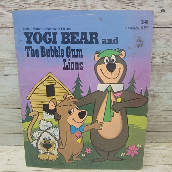 1974 Yogi Bear And The Bubble Gum Lions Paperback Book Hanna Barbera
