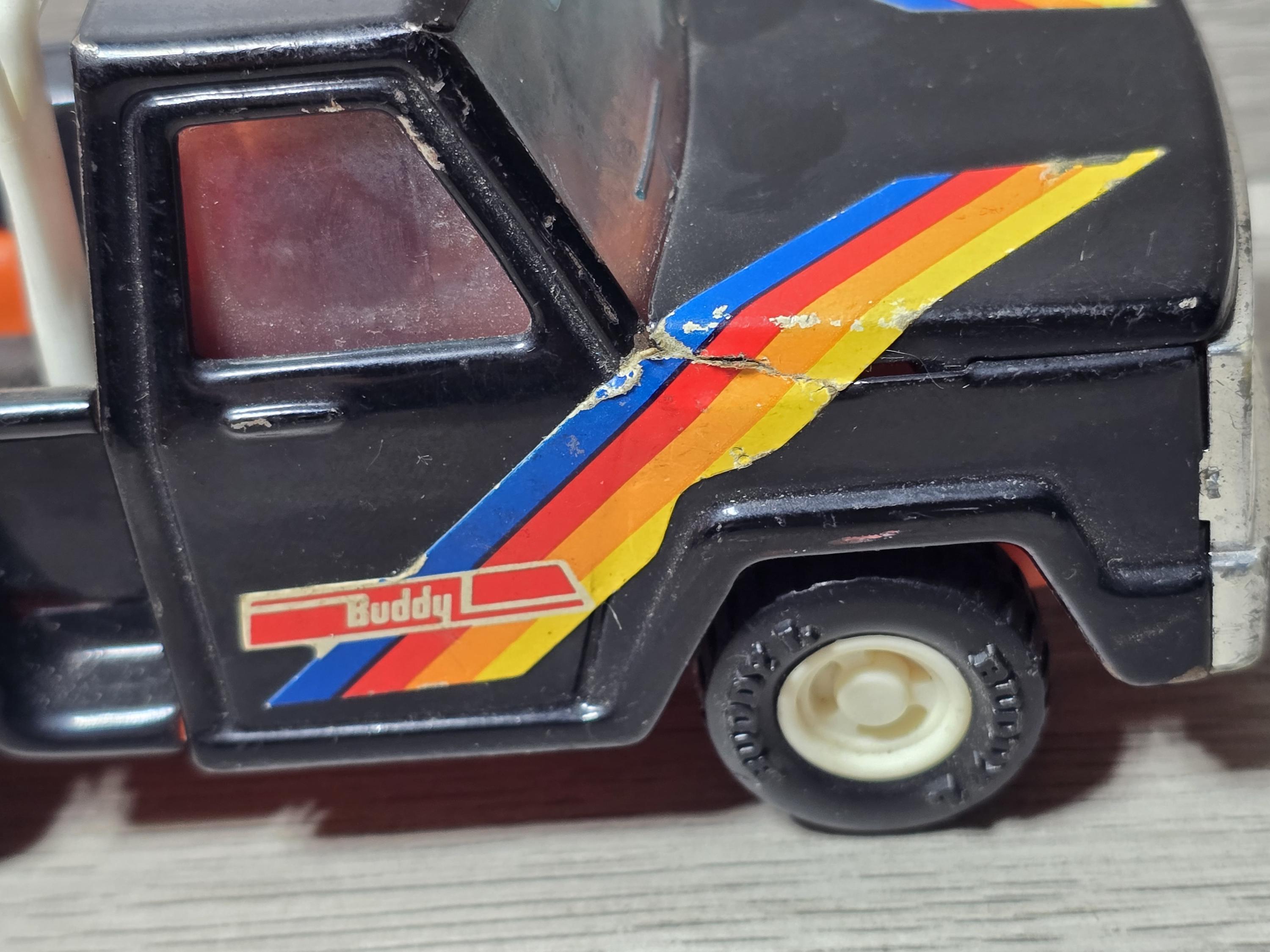 Vintage Buddy L Black Metal Stepside Pickup Truck Toy Made in