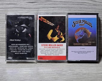 LOT (3) Cassette Tape Steve Miller Band Abracadabra Greatest Hits Fly Like Eagle