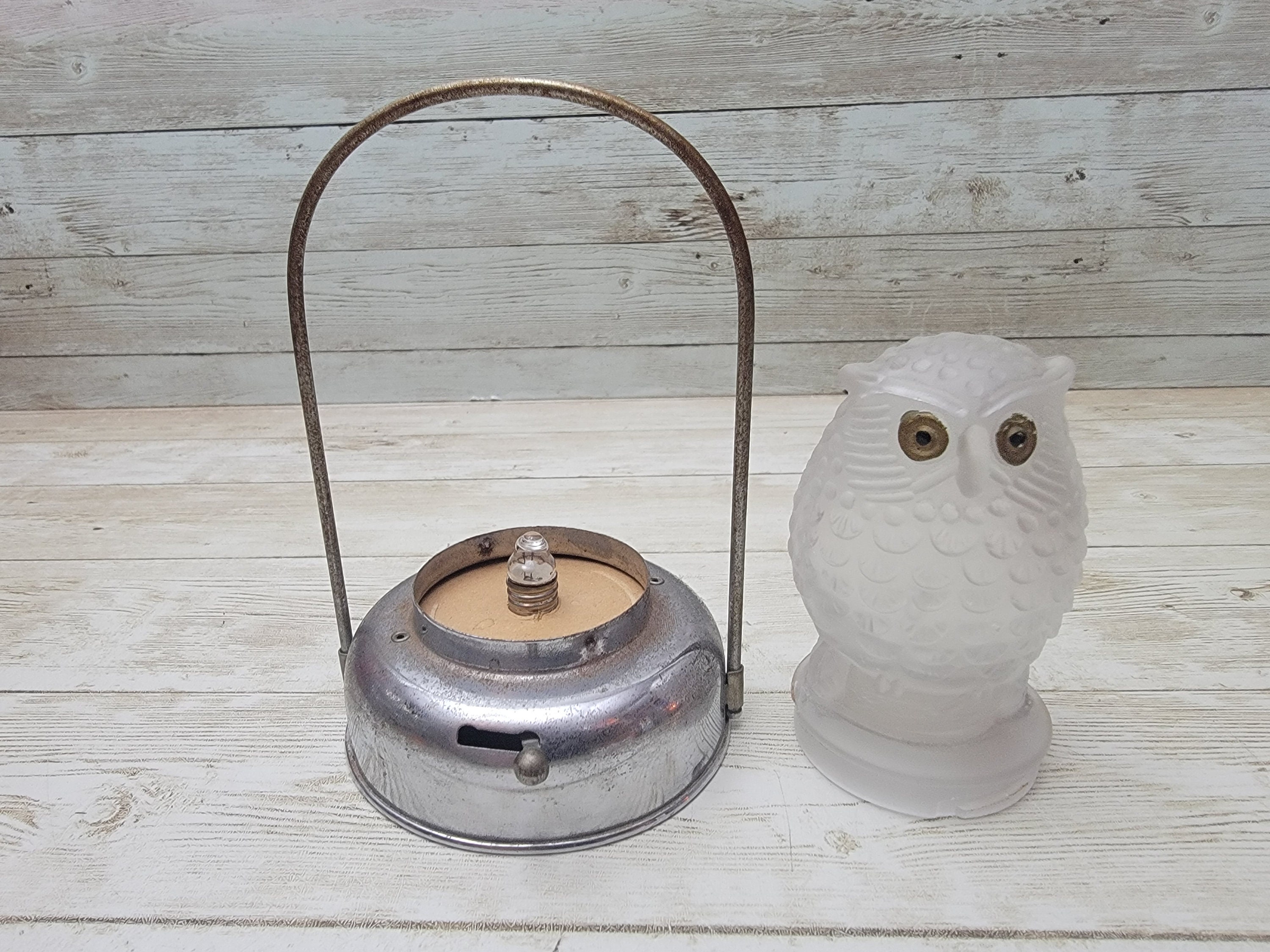 1930s RARE Pifco Frosted Glass Owl Nightlight Lantern Etsy UK