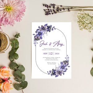Floral Wedding Invite | Minimal | Elegant | Print Ready | Customised