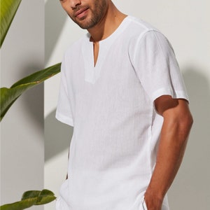 Ropa blanca de playa para hombre discount
