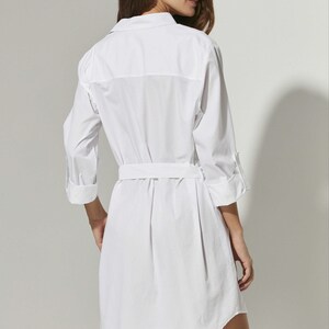 Belted Belted Dress, Long White Shirt Dress, Buttoned Midi Dress, Cotton Dress, Beachside Dresses, Tail Dresses