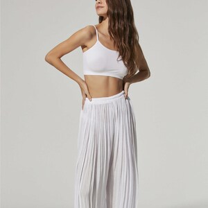 Hippie Pants, Plus Size Wide Leg Pants, Boho Festival Wear, Organic Linen Beach Wear, White Yoga Pants, Summer