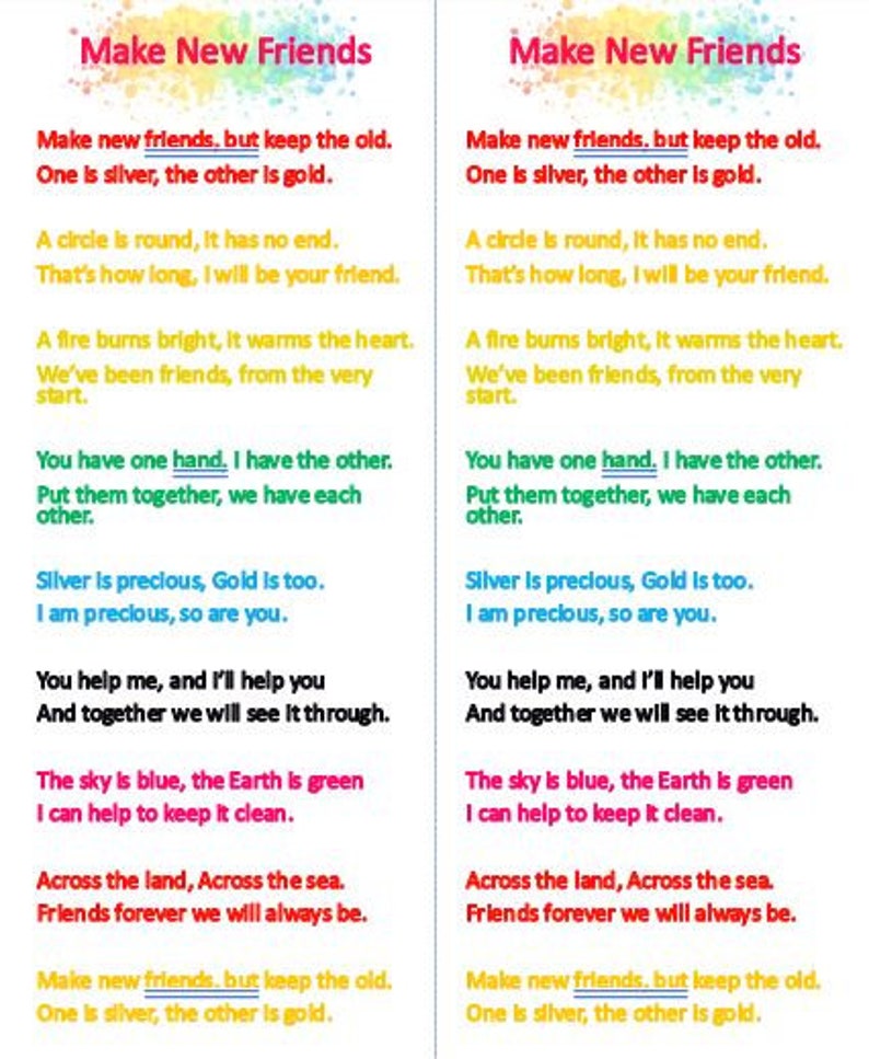 Girl scouts make new friends song etsy