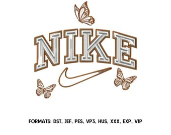 Butterfly embroidery file, butterfly logo design, PES brother embroidery, Embroidery machine design, Swoosh embroidery file