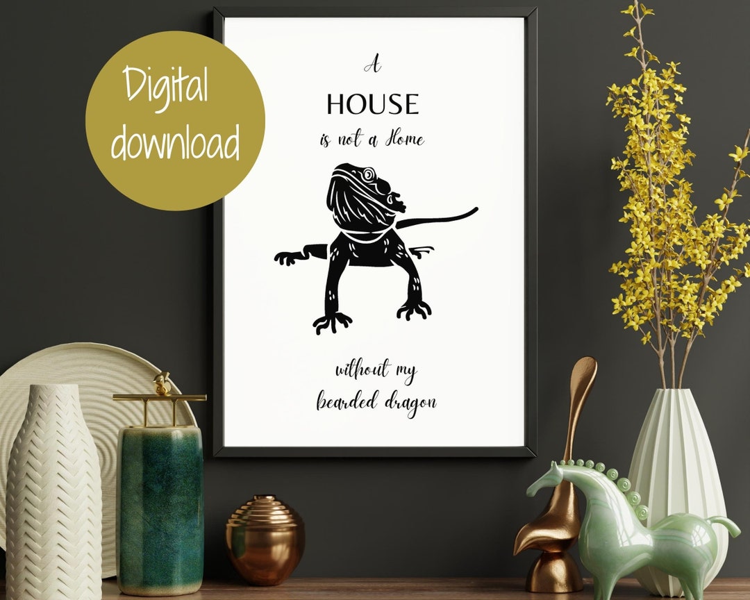 Bearded Dragon Printable Art Piece, Digital Download - Etsy