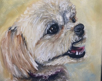 Pet Portraits- hand painted in oil on stretched canvas