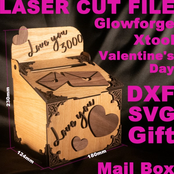 Valentine's day mailbox DIY kit ,women's day mailbox Kit, Mailbox,penholder,desktop storage box,LaserCu File, DXF,SVG,Xtool,Glowforge