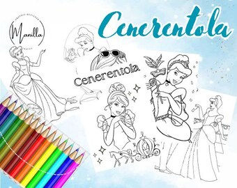 Cinderella's Colorization Album, World of Enchantment | PDF Digital, gift for her, ideal for kids, children, and your loved one