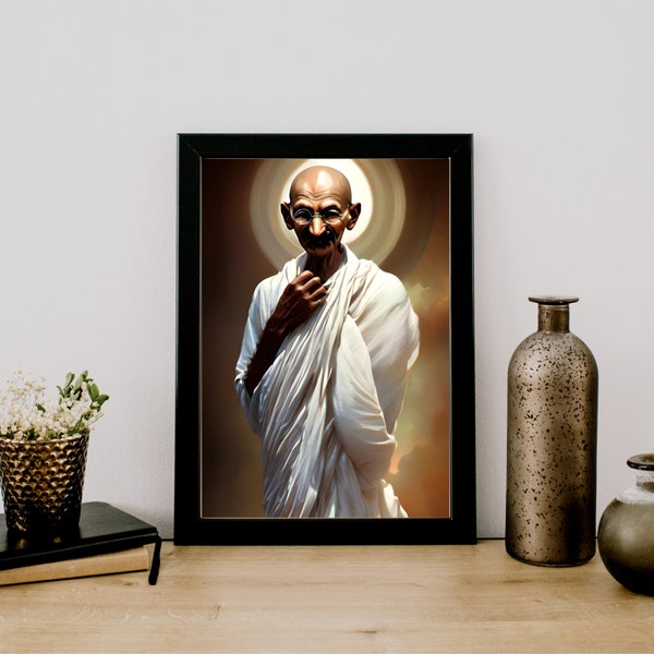 Mahatma Gandhi Poster - Hochwertiger Druck, verschiedene Größen, Wanddeko für Wohnzimmer, ohne Rahmen