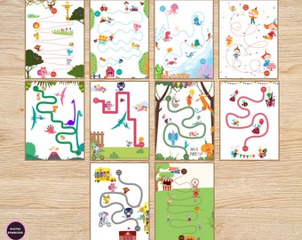 Tarjetas relajantes para trazar con los dedos, actividad para relajarse en el rincón, actividad de meditación, meditación para niños, respiración consciente, rincón zen, tarjeta de calma.