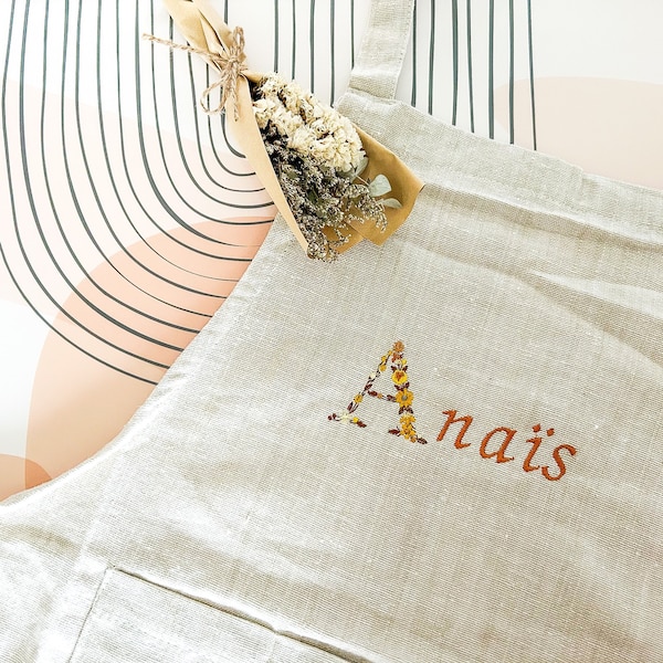 Tablier personnalisé Broderie/personnalisé/cuisine/anniversaire/cadeau/femme/homme/adulte/mamie/maman/fête