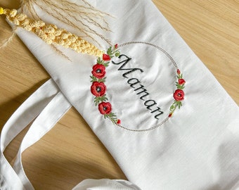 Personalized tote bag first name frame Embroidery/personalized/bag/wedding/school/race/child/adult/mom/Mother's Day/first name