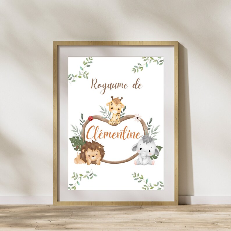 Affiche personnalisation chambre enfant/bébé/naissance/fille/garçon/sur-mesure image 2