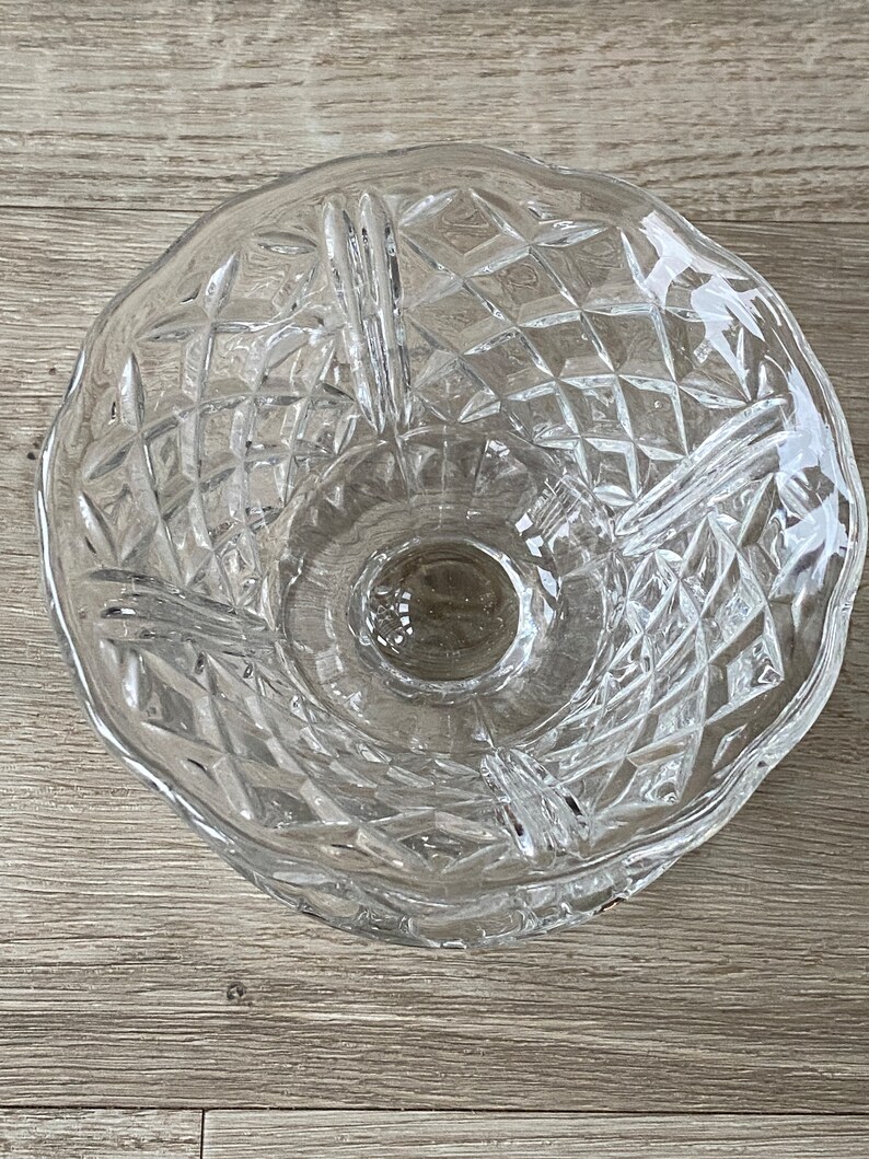 Vintage Footed Pressed Glass Dessert Bowl With Saucer Trifle Etsy