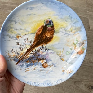 Vintage Crown Staffordshire Cock o' The North Plaque - Christmas Plate 1977 - Ltd Edition - Pheasant Bird - 19cms Daimeter