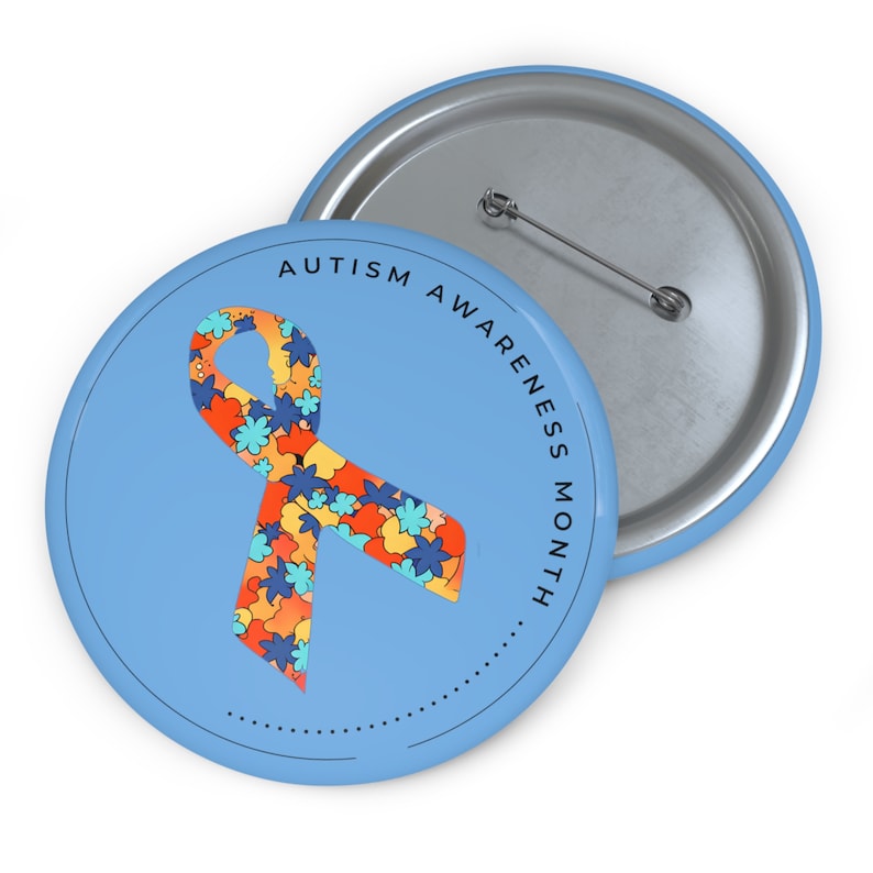 AUTISM Awareness Month Pin Buttons, Autism Awareness Pin, Mental Health ...