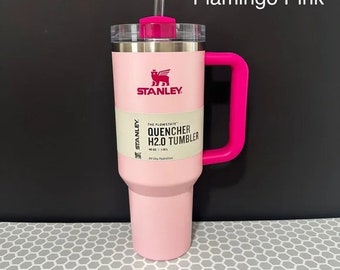 Stanley FlowState Quencher H2.0 Tumbler 40 oz Flamingo Pink Barbie AUTHENTIC