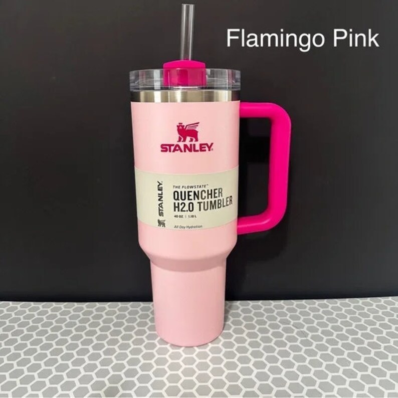 Stanley 40 oz. Flamingo rosa Quencher FlowState Becher - Etsy.de