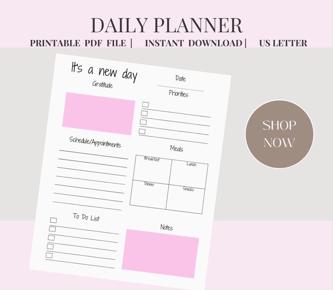 Perfect Daily Planner |instant Download| Printable PDF | Letter Size - Etsy