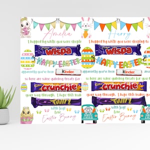 デジタル イースター A4 チョコレート メッセージ ボード 2 枚セット デジタル ダウンロード
