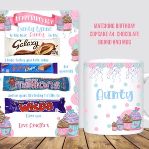 Birthday Cupcake Printable Chocolate Board & Mug Design (Digital Download)