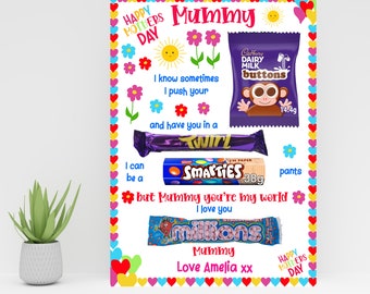 Bacheca di cioccolato A4 per la festa della mamma (download digitale)