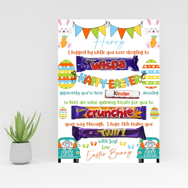 DIGITAL Easter A4 Chocolate Message Board Boy DIGITAL DOWNLOAD