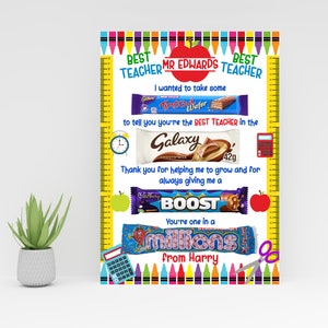 Teacher DIGITAL  A4 Chocolate Message Board Digital Download 2 PNG files