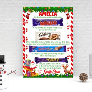 DIGITAL Christmas Eve Santa A4 Chocolate Message Board Digital Download