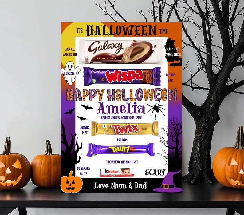 DIGITAL Halloween A4 Chocolate Message Board Digital Download Etsy UK