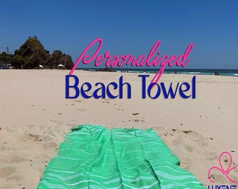 UNIQUE Bride Turkish Beach Towel, Personalized Beach Blanket, Printing/Embroidered Holiday Gift, Wedding Favors, Custom Mothers Day Gifts