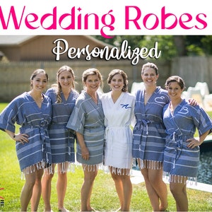 CUSTOM Turkish Bridal Robe, Personalized Bridesmaid Robes, Unique Embroidered/Printed Bachelorette Party Favor, Custom Summer Gifts