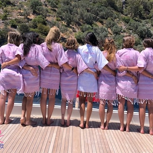 UNIQUE Bridal Party Robe, Personalized Bridesmaids Robes, Turkish Towel Robe, Bachelorette Party Favors, Gift for Her, Summer Gifts