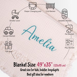 MUSLIN Baby Blanket, Custom Baby Quilt, Unique Present for Newborns, New Mom Gift, Personalized Gift, Baby Shower Gift, Summer Gifts