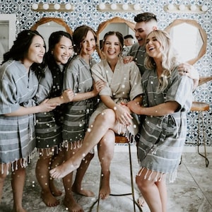 CUSTOM Cotton Robe, Bridesmaid Robes, Unique Holiday Gift, Personalized Robe Gifts, Bachelorette Party, Gift for Her, Summer Gifts