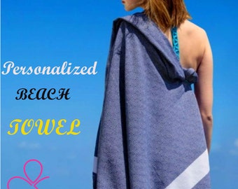 UNIQUE Turkish Beach Towel, Printed/Embroidered Beach Blanket, Custom Turkish Bath Towel, Personalized Bridesmaid Gifts, Mothers Day Gift