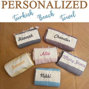 PERSONALIZED Turkish Beach Towel Gifts, Custom Beach Blanket, Unique Holiday Gift, Logo Beach Towel, Wedding Favors, Summer Gifts