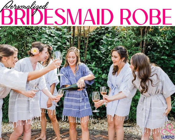 OVERSIZED Bridal Robes, Bridesmaids Robes, Personalized Gifts, Turkish Towel Robe, Bachelorette Party/Wedding Favors, Summer Gifts
