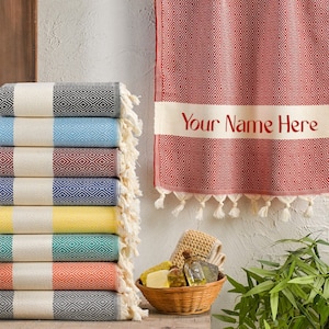 PERSONALIZED Turkish Towel Gifts, Custom Beach Blanket, Unique Bridesmaid Proposal/Bachelorette Party/Wedding Favors, Summer Gifts