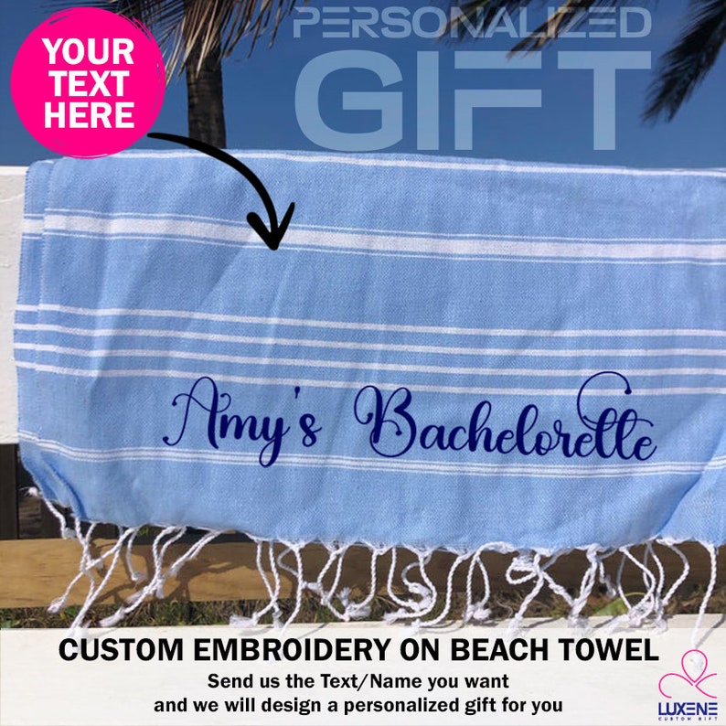 Monogram Beach Towel, Camp Bachelorette, Bachelorette Koozies, Bachelorette Party, Beach Towel, bridesmaid gifts, custom baby blanket, Gift For Her, Personalized Towel, Personalized Gift, Turkish Beach Towel, Bridesmaid Gift, Bachelorette Party