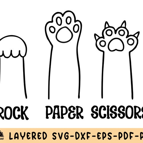 Cat Paw SVG Rock Paper Scissors Svg Cute Cat Svg Cat Paws Etsy Canada