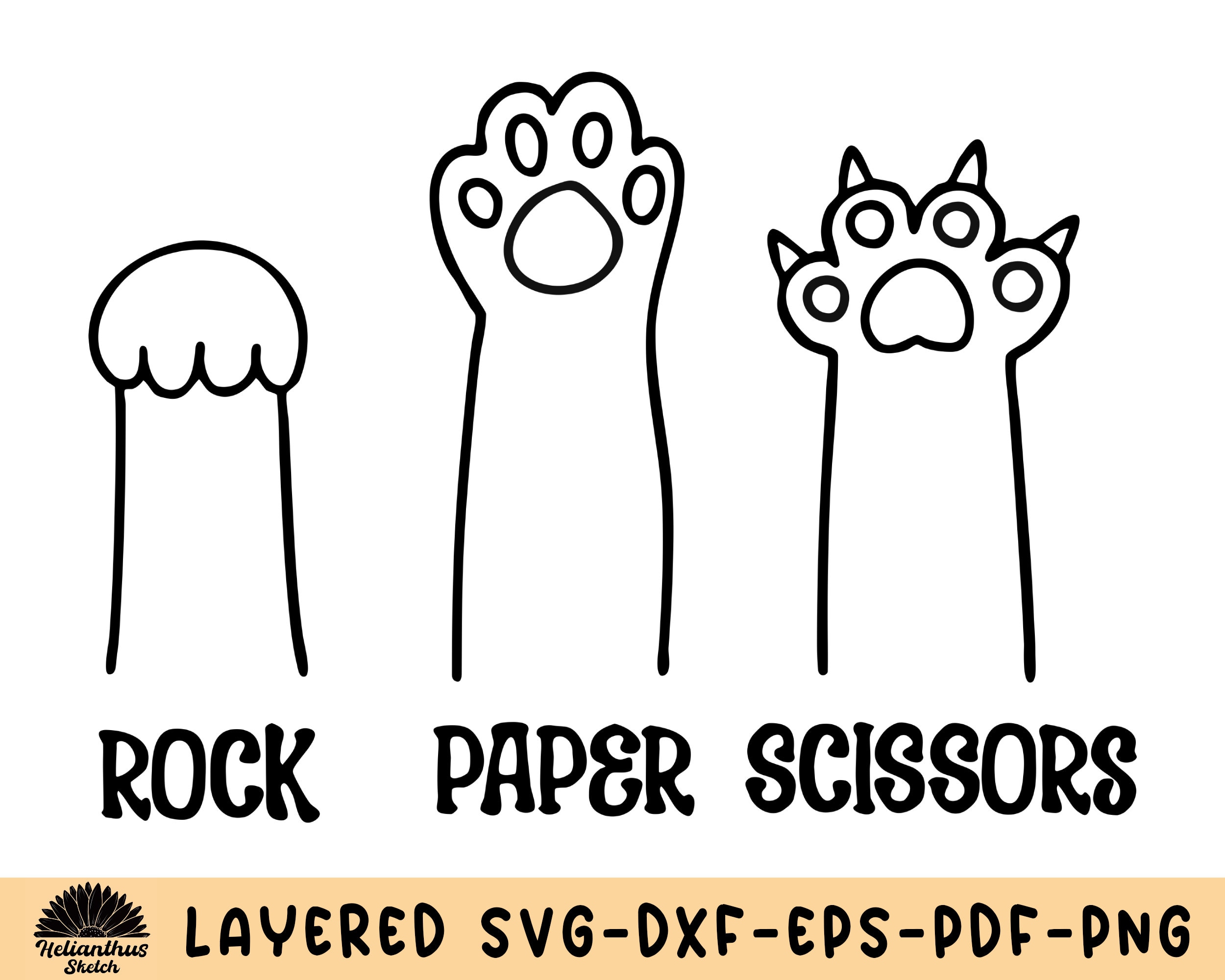 Cat Paw SVG Rock Paper Scissors Svg Cute Cat Svg Cat Paws Etsy Canada
