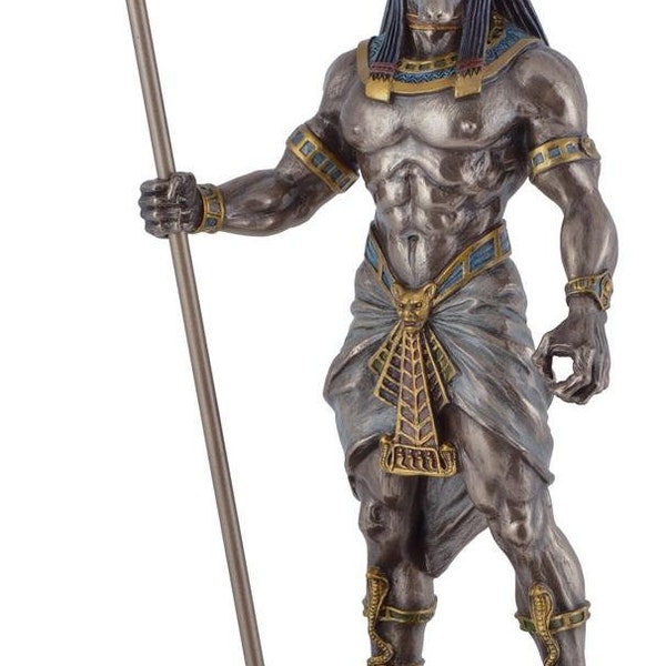 Anubis Holding Cobra Sceptre Standing Figurine