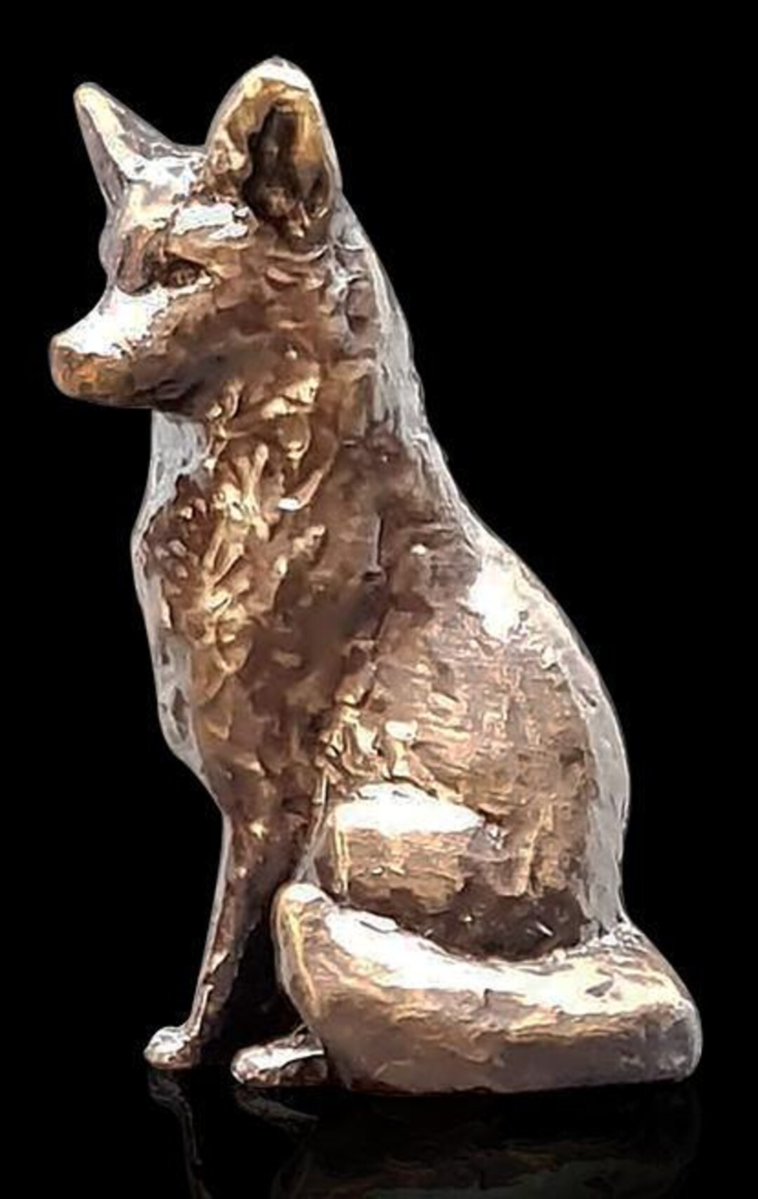 Fox Sitting Bronze Miniature (butler and Peach) - Etsy UK