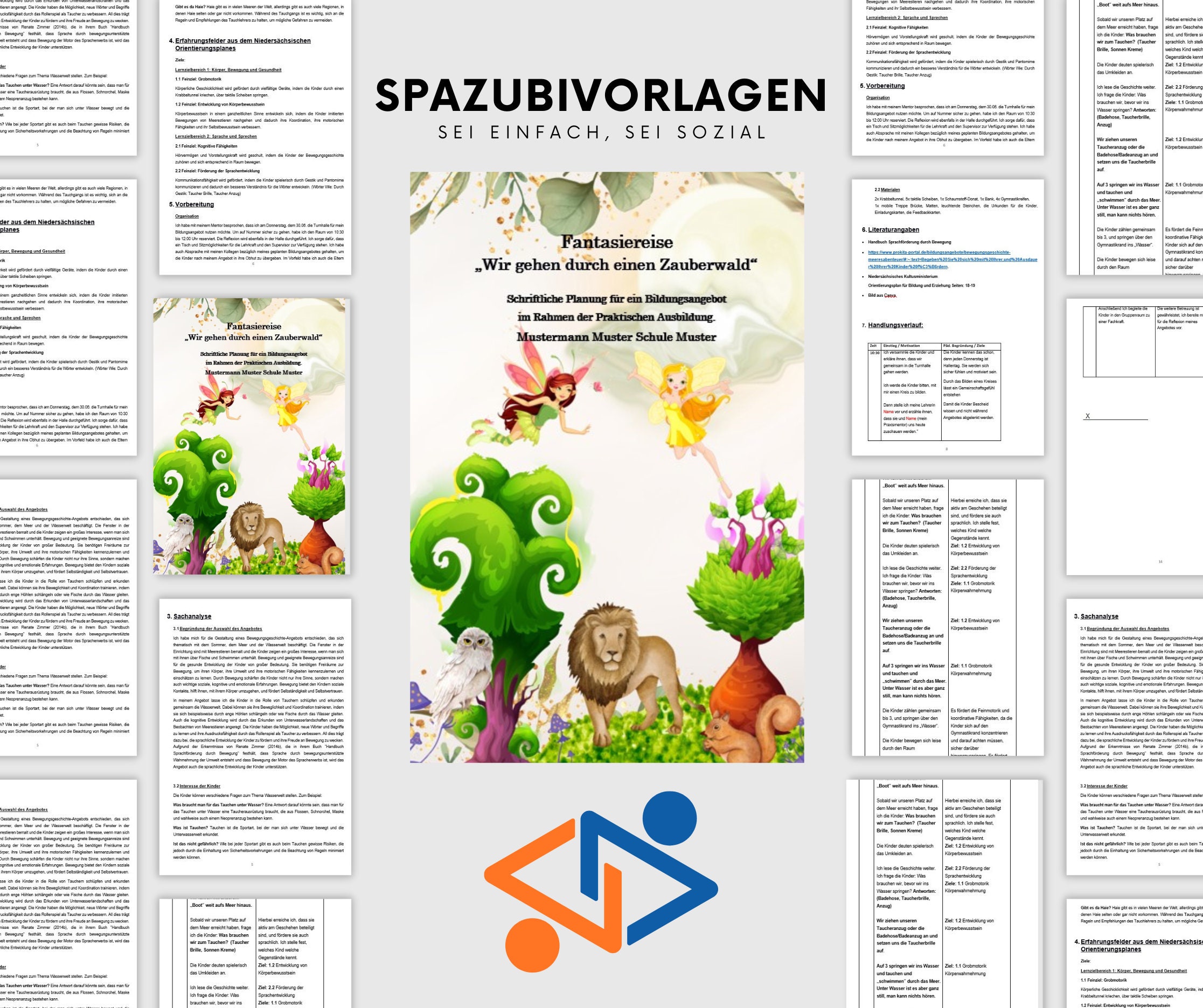 Angebotsplanung Kindergarten Vorlage/Beispiel SPA Erzieher - Etsy